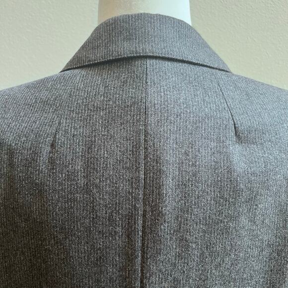 Vintage Harve Benard 100% Wool Double Breasted Blazer Striped Gray Women's 14 - Picture 8 of 9